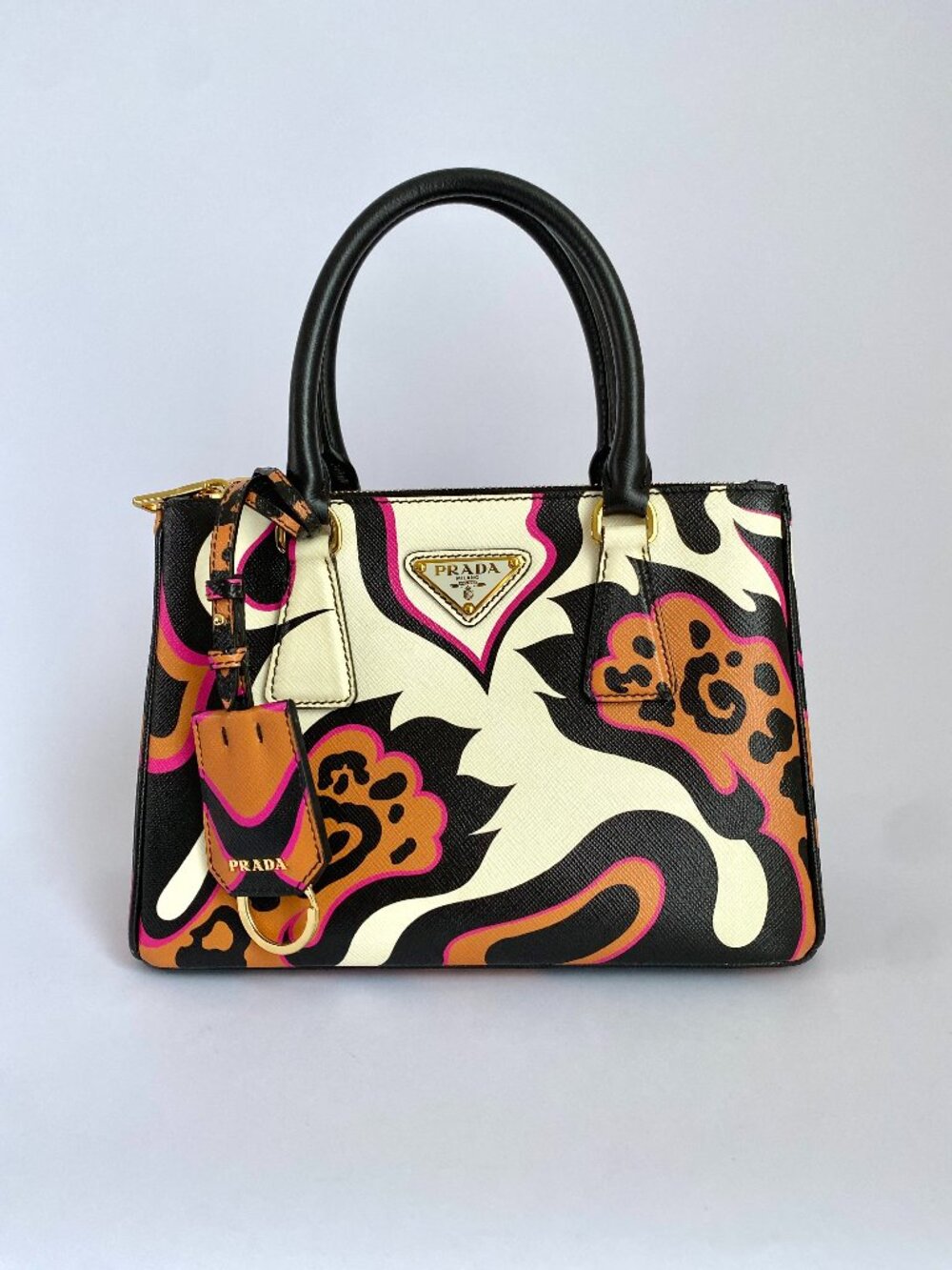 Prada Galleria Small Saffiano Print Bag - Limited Edition Ambra Multicolor
